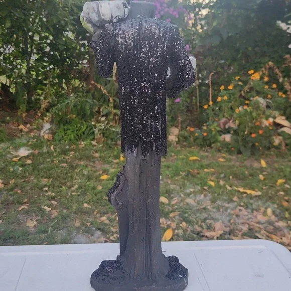 Frankenstein Halloween , Long Pumpkin Candle Holders W Glitter Detail "Beware" - Picture 3 of 8